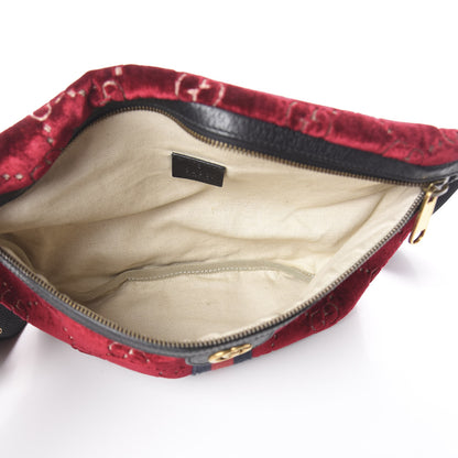 Gucci GG Monogram Velvet Belt Bag Red Cipria 4 of 8