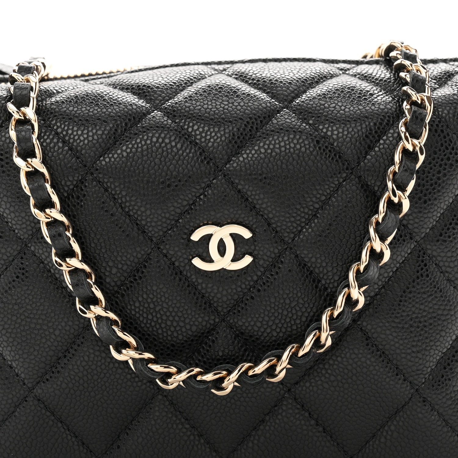 Chanel Caviar Quilted Hobo Clutch With Chain Black 8 of 11