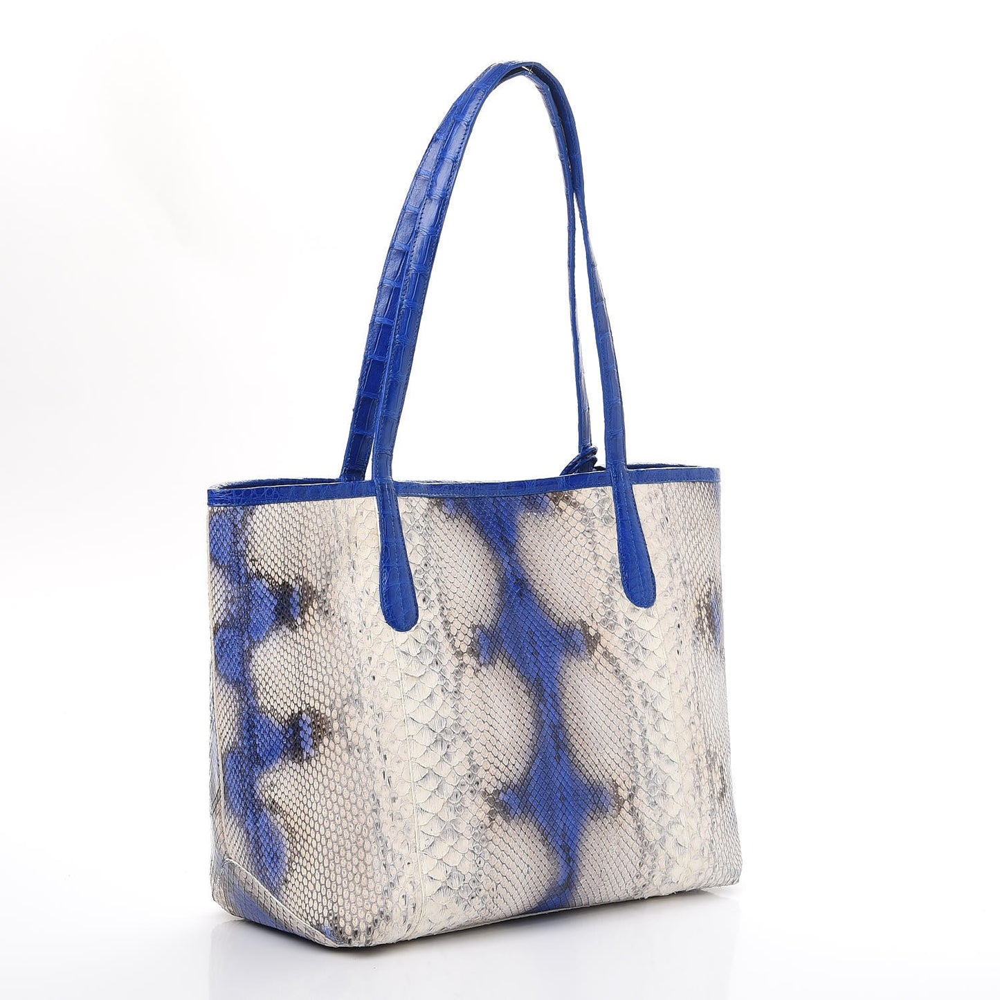 Python Crocodile Small Erica Shopper Tote Cobalt