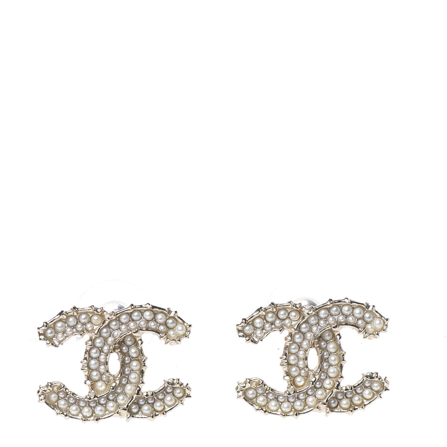 Chanel Pearl CC Camellia Express Stud Earrings Gold 1 of 5
