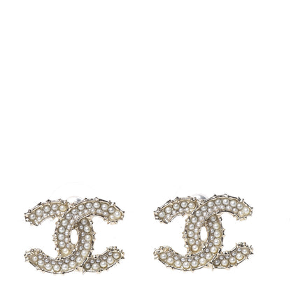 Chanel Pearl CC Camellia Express Stud Earrings Gold 1 of 5
