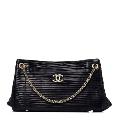 Chanel Lambskin Pleated Shoulder Bag Black 1 of 8