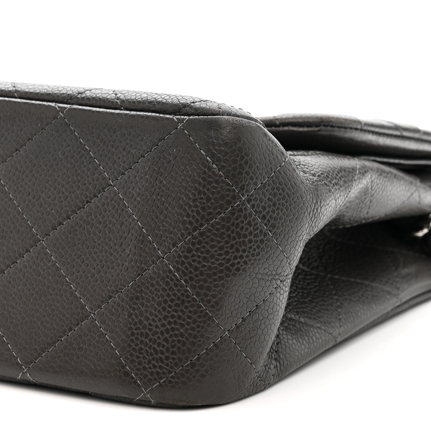 Chanel Caviar Quilted Jumbo Double Flap Grey 10 of 15