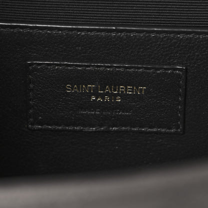 Saint Laurent Grain De Poudre Textured Mixed Matelasse Medium Triquilt Monogram Satchel Fog 6 of 10