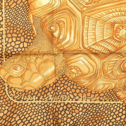 Hermes Silk De Madras A Zakynthos Scarf 90 Potiron Marron Beige Dore 2 of 5