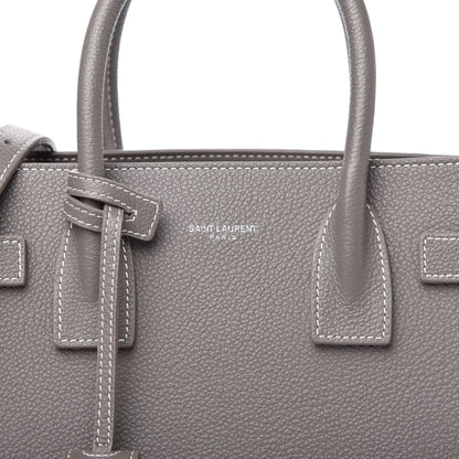 Saint Laurent Grained Calfskin Topstich Baby Sac De Jour Fog 9 of 10
