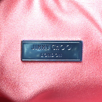 Jimmy Choo Satin Hotfix Crystal Embellished Bon Bon Bucket Bag Candy Pink Silver 6 of 11
