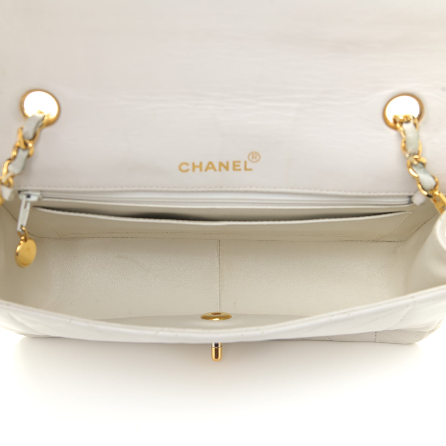 Chanel Lambskin Quilted Medium Single Flap White 6 of 23