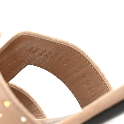 Hermes Suede Goatskin Crystal Oasis Sandals 36 Rose Nude 9 of 9