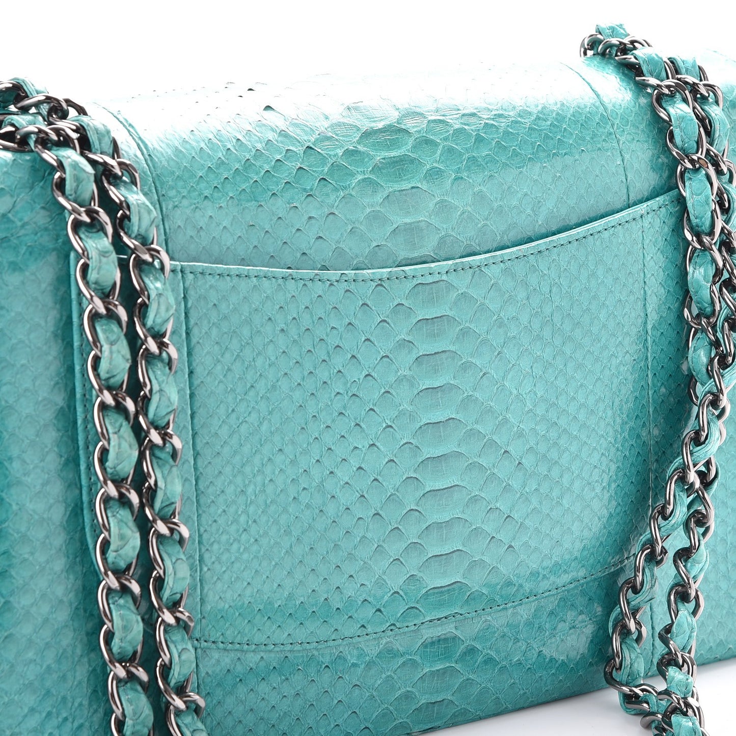 Python Jumbo Double Flap Turquoise
