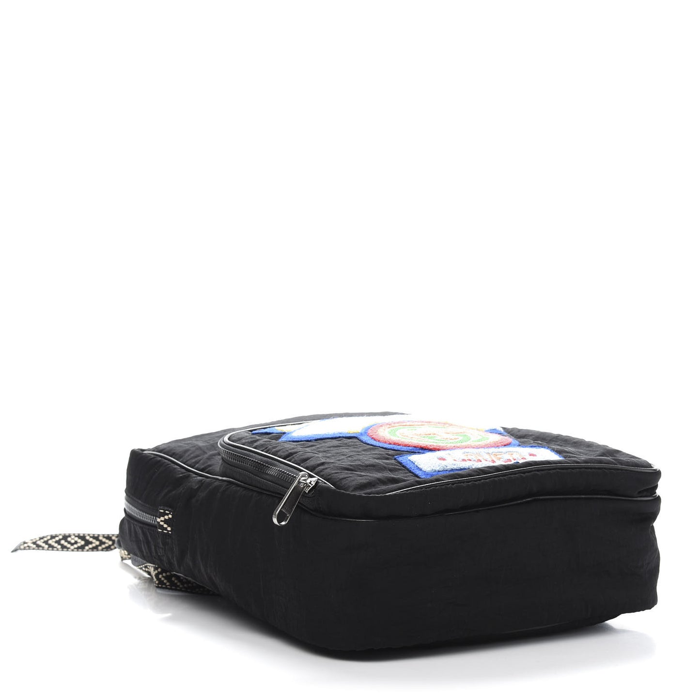 Nylon Twill 80s Logo Patch Backpack Black
