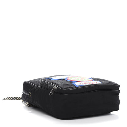 Gucci Nylon Twill 80s Logo Patch Backpack Black 3 of 9