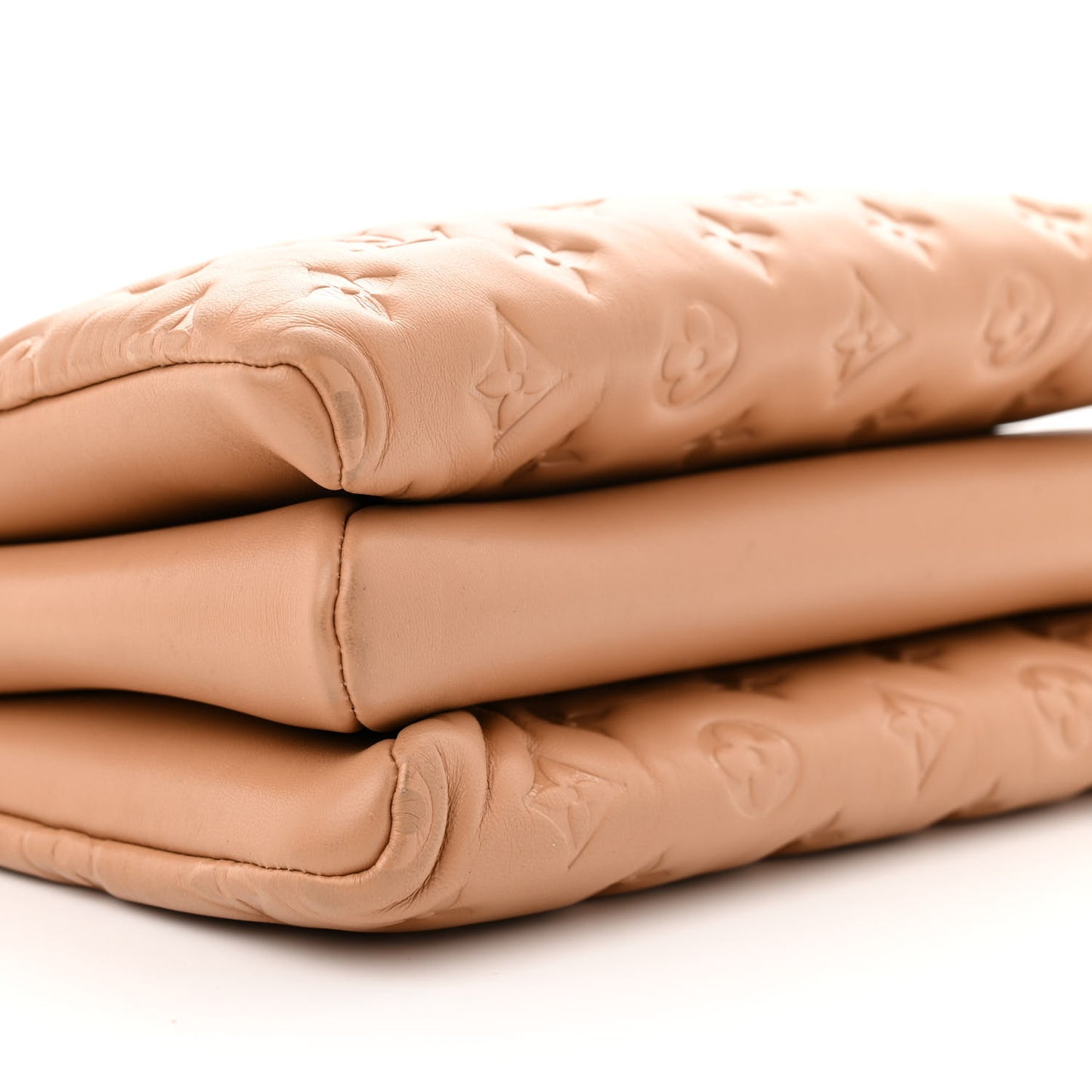 Lambskin Embossed Monogram Coussin PM Camel