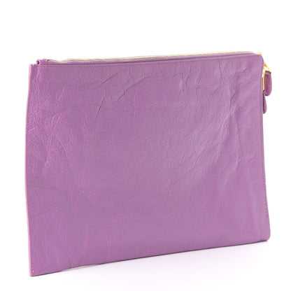 Balenciaga Agneau Giant 12 Gold Hardware Pouch Clutch Rose Berlingot 3 of 10