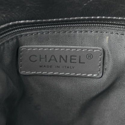 Chanel Metallic Crackled Calfskin Quilted Medium Big Bang Hobo Silver 5 of 8