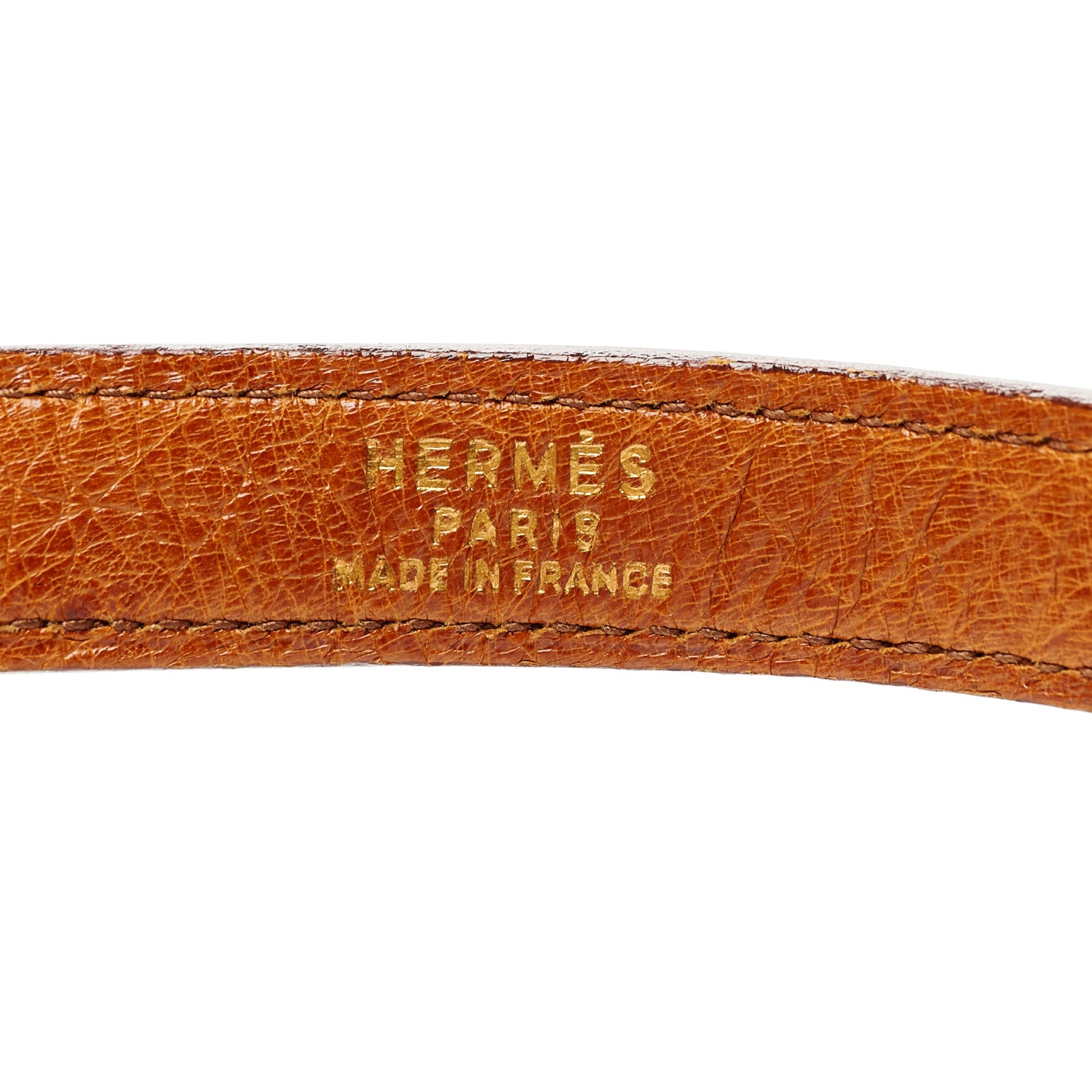 Hermes Ostrich Kelly Shoulder Strap Cognac 3 of 5