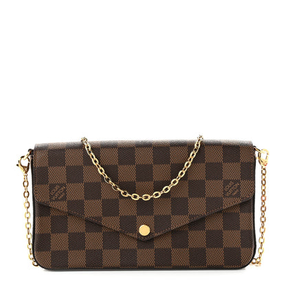 Louis Vuitton Damier Ebene Pochette Felicie Chain Wallet 1 of 11