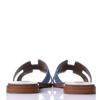 Hermes Denim Canvas Oran Sandals 35.5 Bleu Clair 6 of 10