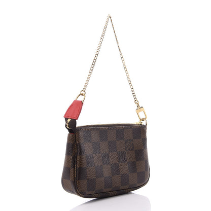 Louis Vuitton Damier Ebene 2019 Christmas Animation Mini Pochette Accessories Red 2 of 9