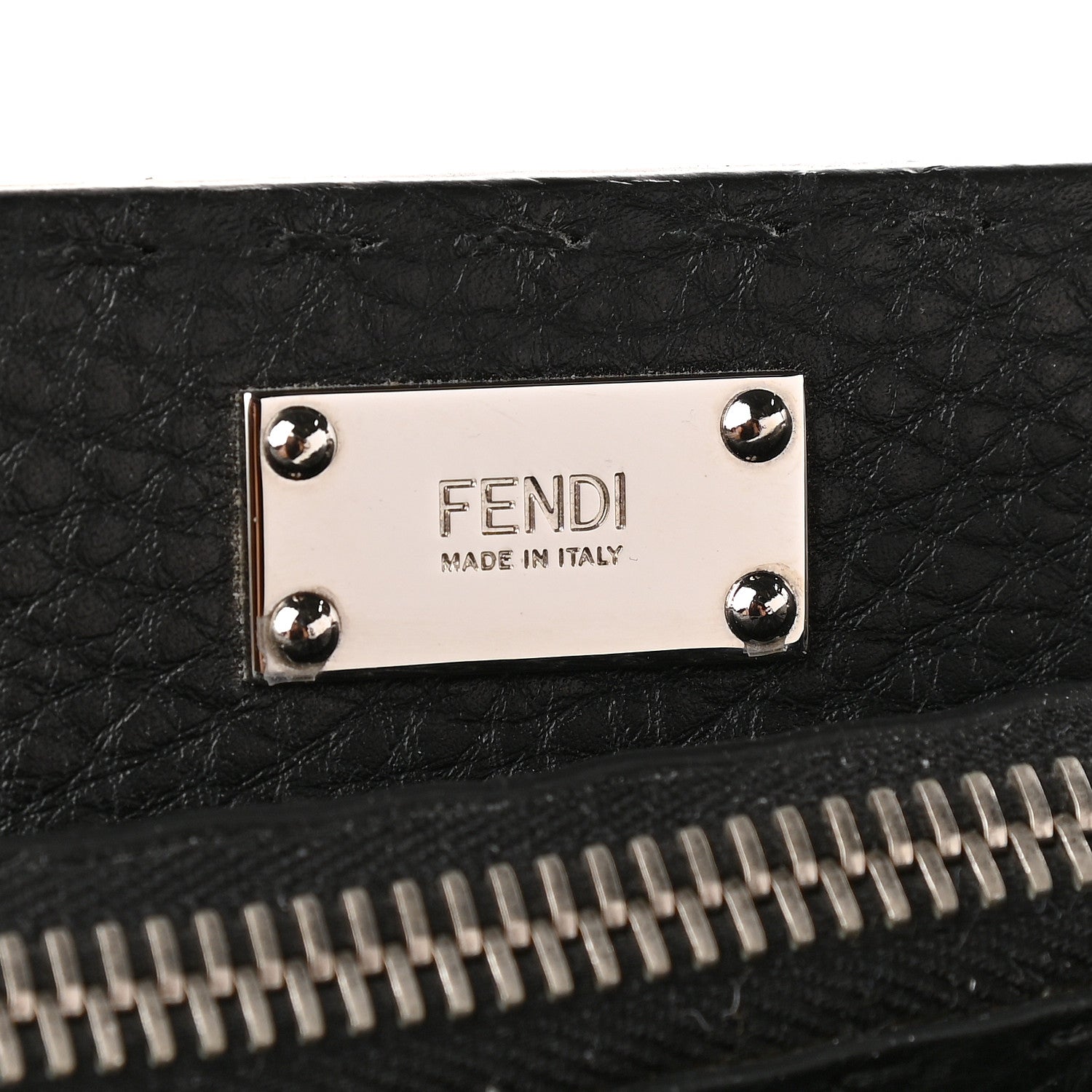 Fendi Cuoio Romano Selleria Fendi Stamp Patch Large Mens Peekaboo Iconic Essential Satchel Black Grigio 8 of 10