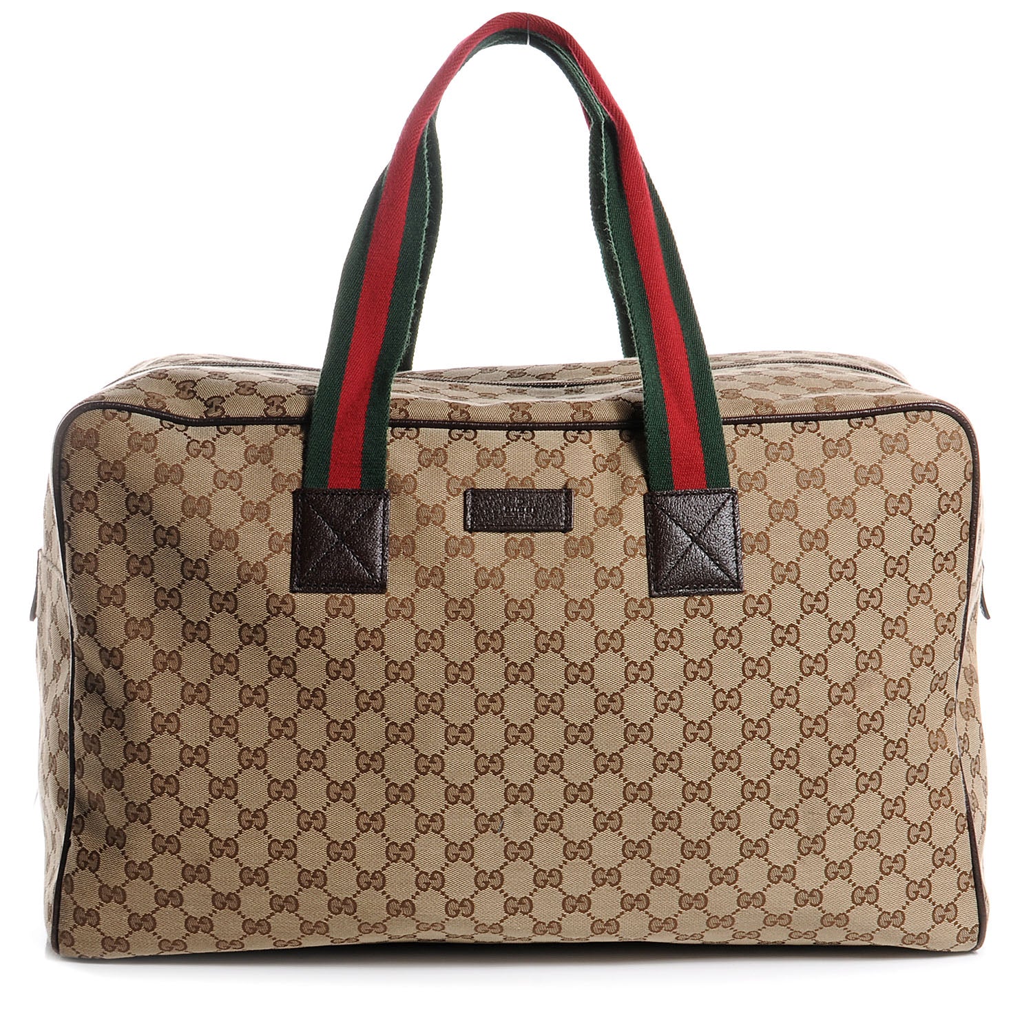 Gucci GG Monogram Web Large Collapsible Carry On Duffle Beige Brown 1 of 7
