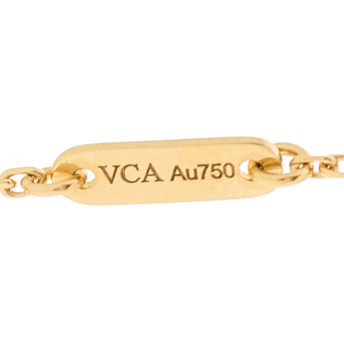 18K Yellow Gold Mother of Pearl Sweet Alhambra Pendant Necklace