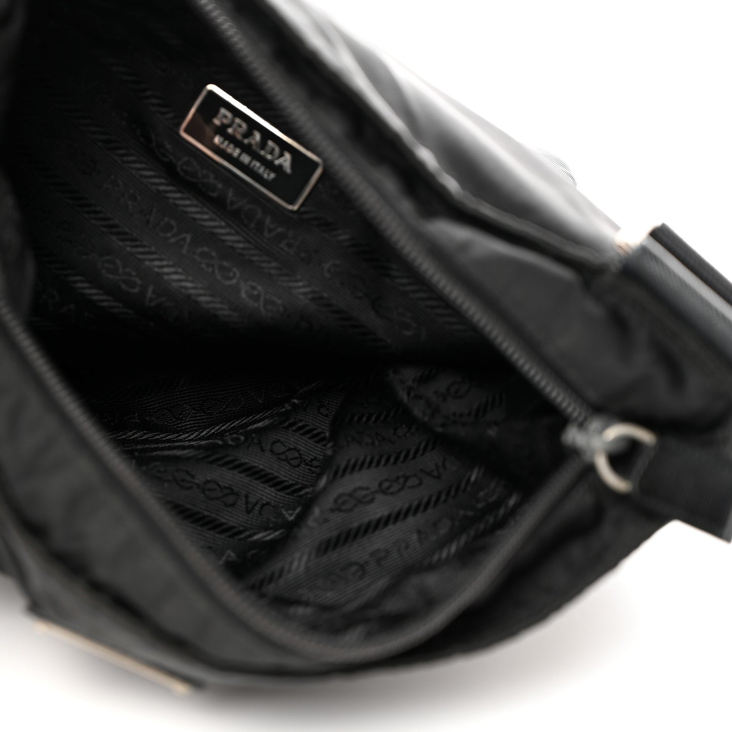 Nylon Vela Flat Messenger Bag Black