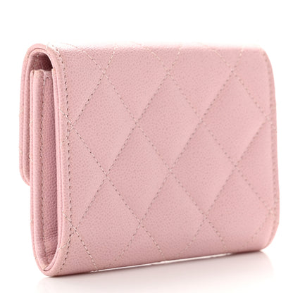 Chanel Caviar Quilted Studded CC Flap Card Holder Light Pink 3 of 8