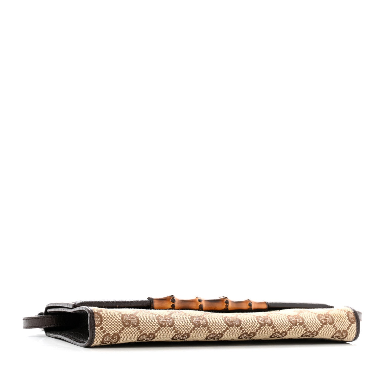 Gucci Monogram Bamboo Bar Clutch Dark Brown 4 of 12