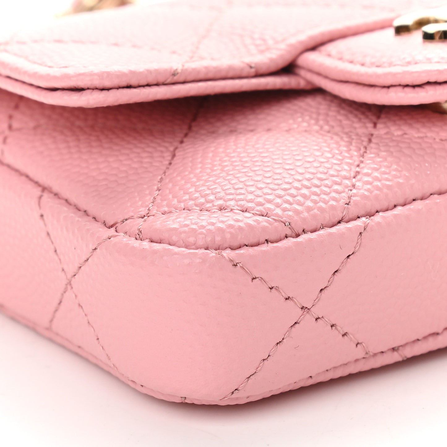 Caviar Quilted Mini Chain Belt Bag Pink
