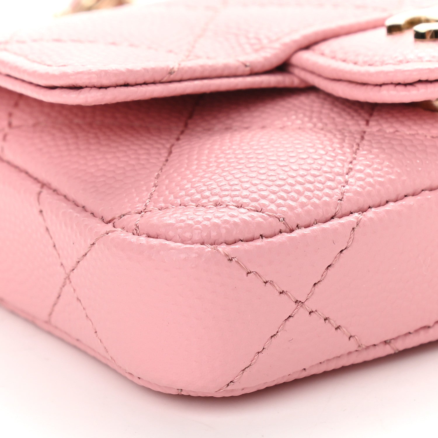 Chanel Caviar Quilted Mini Chain Belt Bag Pink 9 of 10