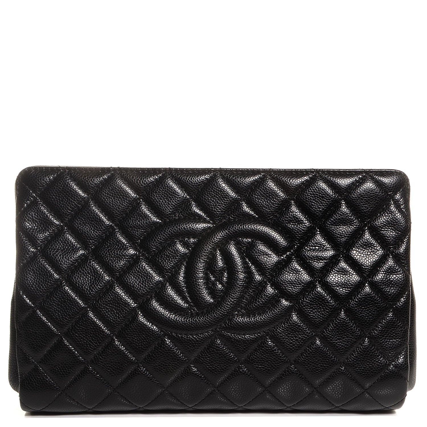 Chanel Caviar Quilted CC Large Clutch Black 1 of 7