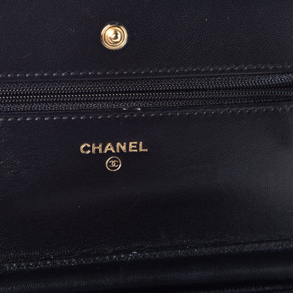 Chanel Lambskin Quilted Wallet On Chain WOC Black 6 of 9