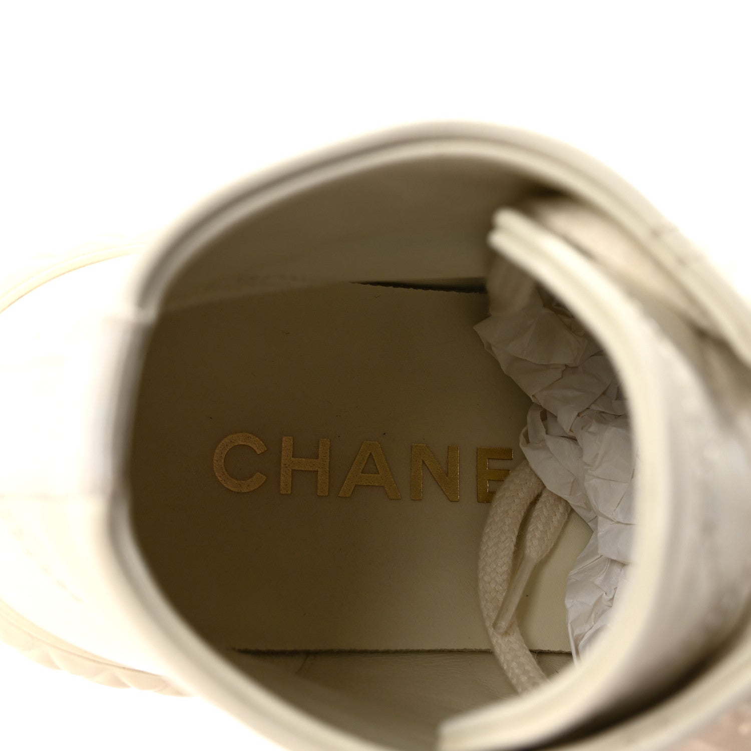 Chanel Calfskin High Top CC Sneakers 40 Ivory Black 8 of 10