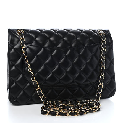 Chanel Lambskin Quilted Jumbo Double Flap Black 3 of 11