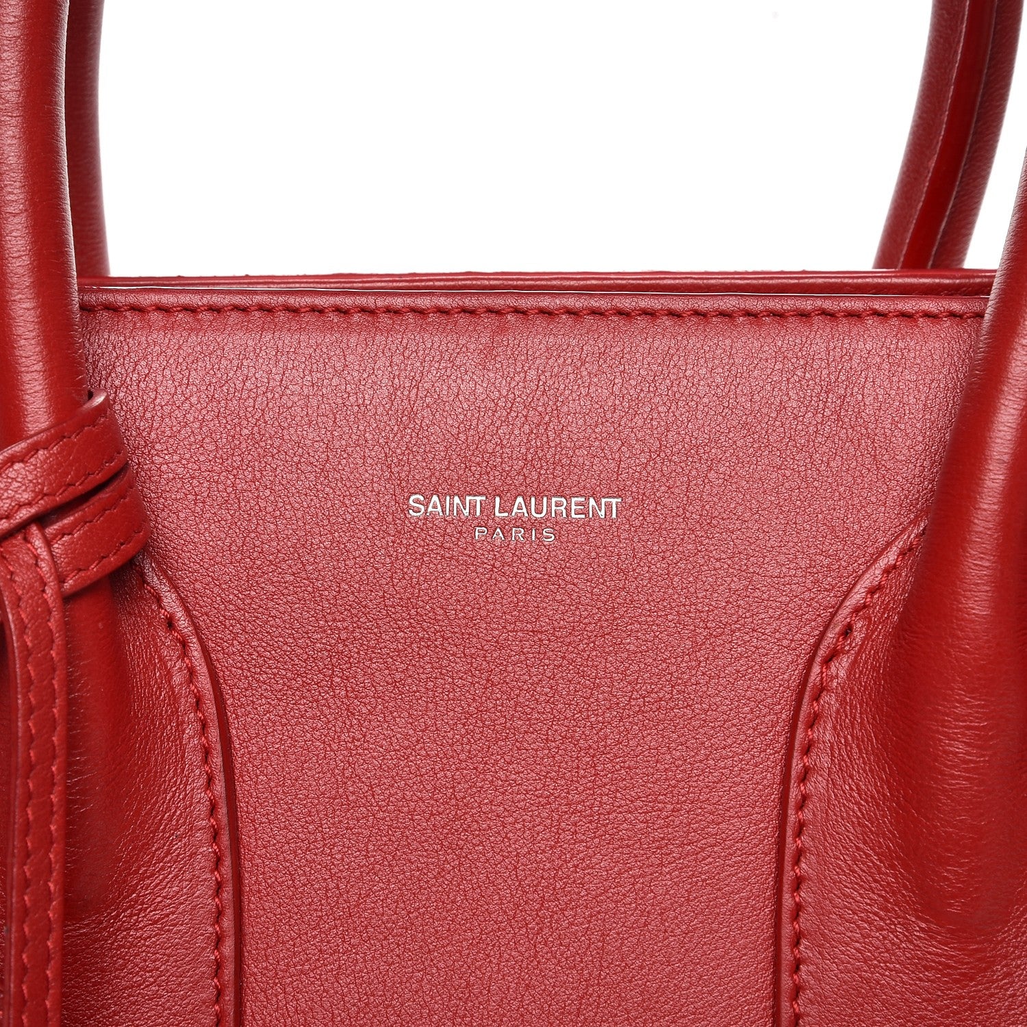 Saint Laurent Calfskin Studded Small Sac de Jour Carryall Red 9 of 14