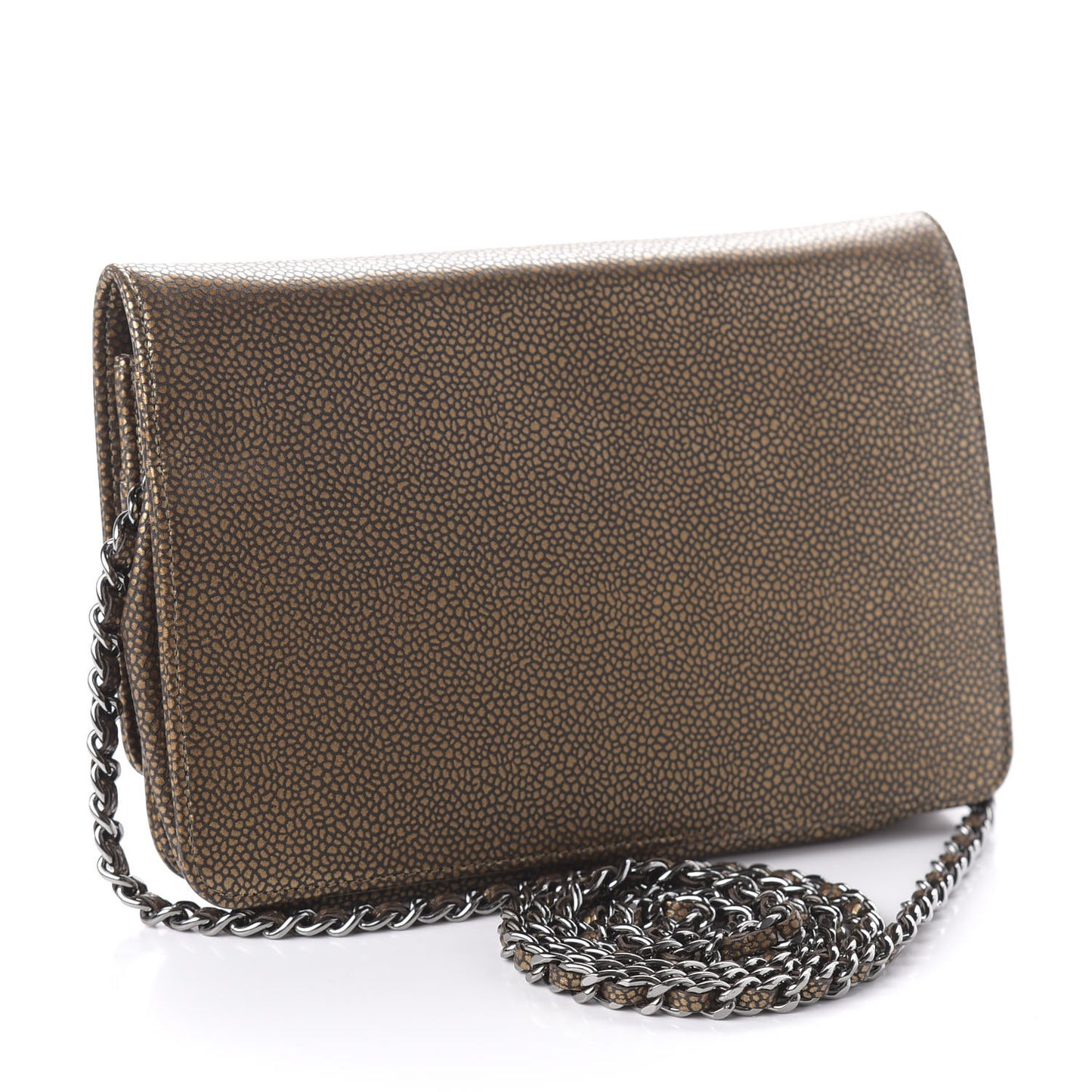 Metallic Caviar Timeless CC Wallet On Chain WOC Bronze