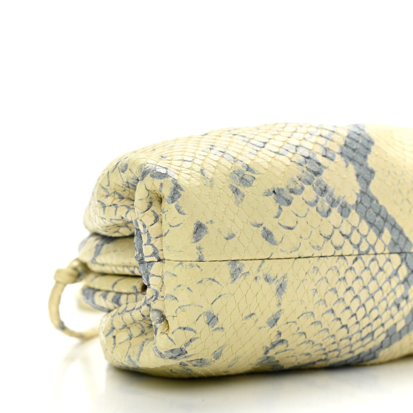 Goatskin Python Embossed The Mini Pouch Kiwi Black Silver