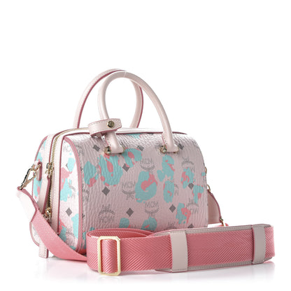 MCM Visetos Floral Leopard Essential Boston Bag Pink 3 of 9
