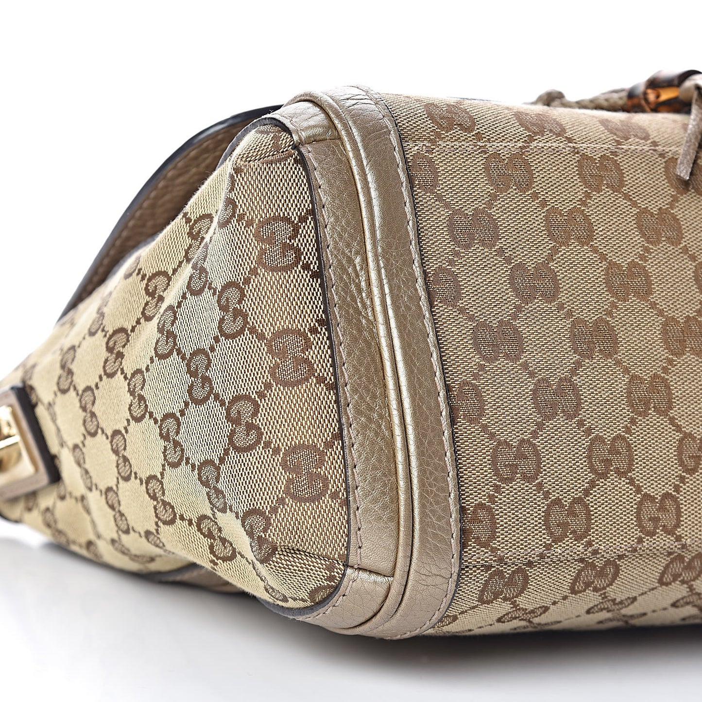 Monogram Calfskin Medium Bella Flap Bag Beige Ebony Champagne