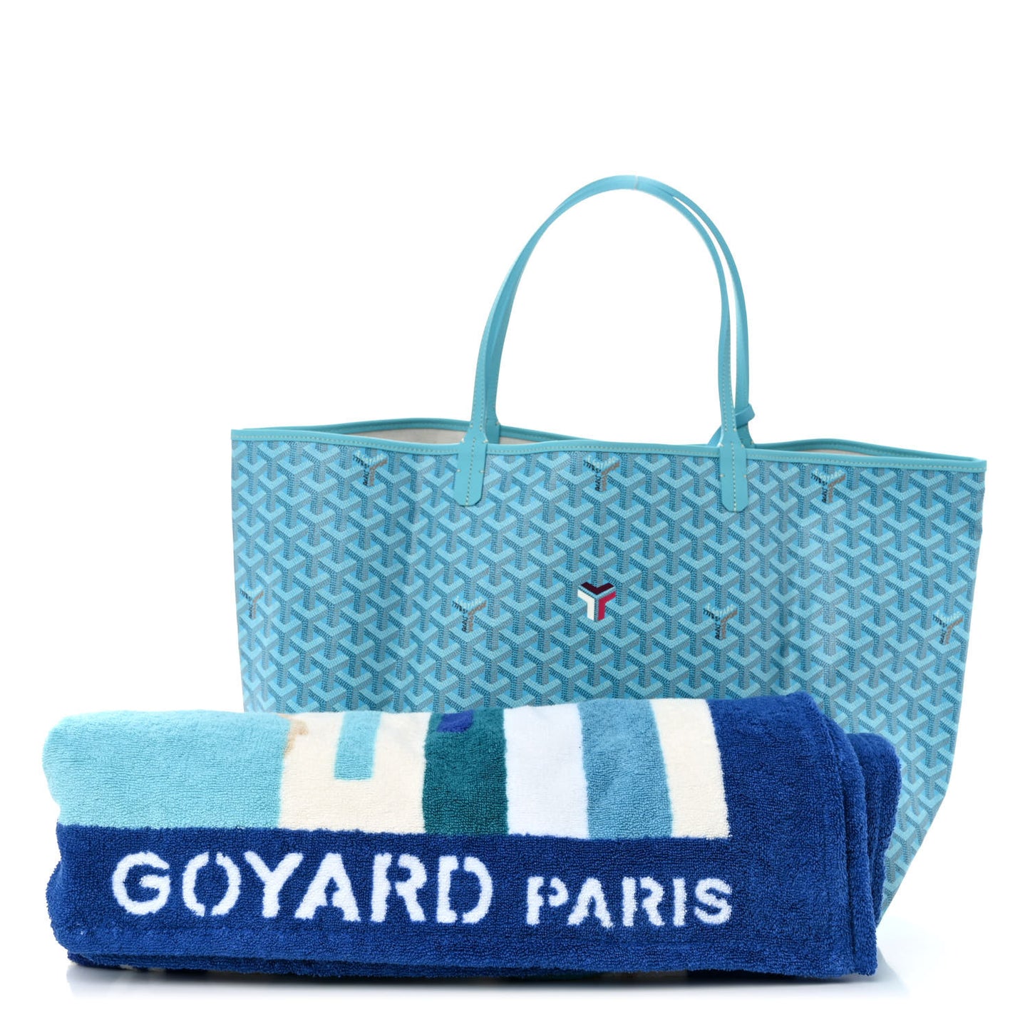 Goyardine Saint Louis GM Balise Beach Towel Set Turquoise