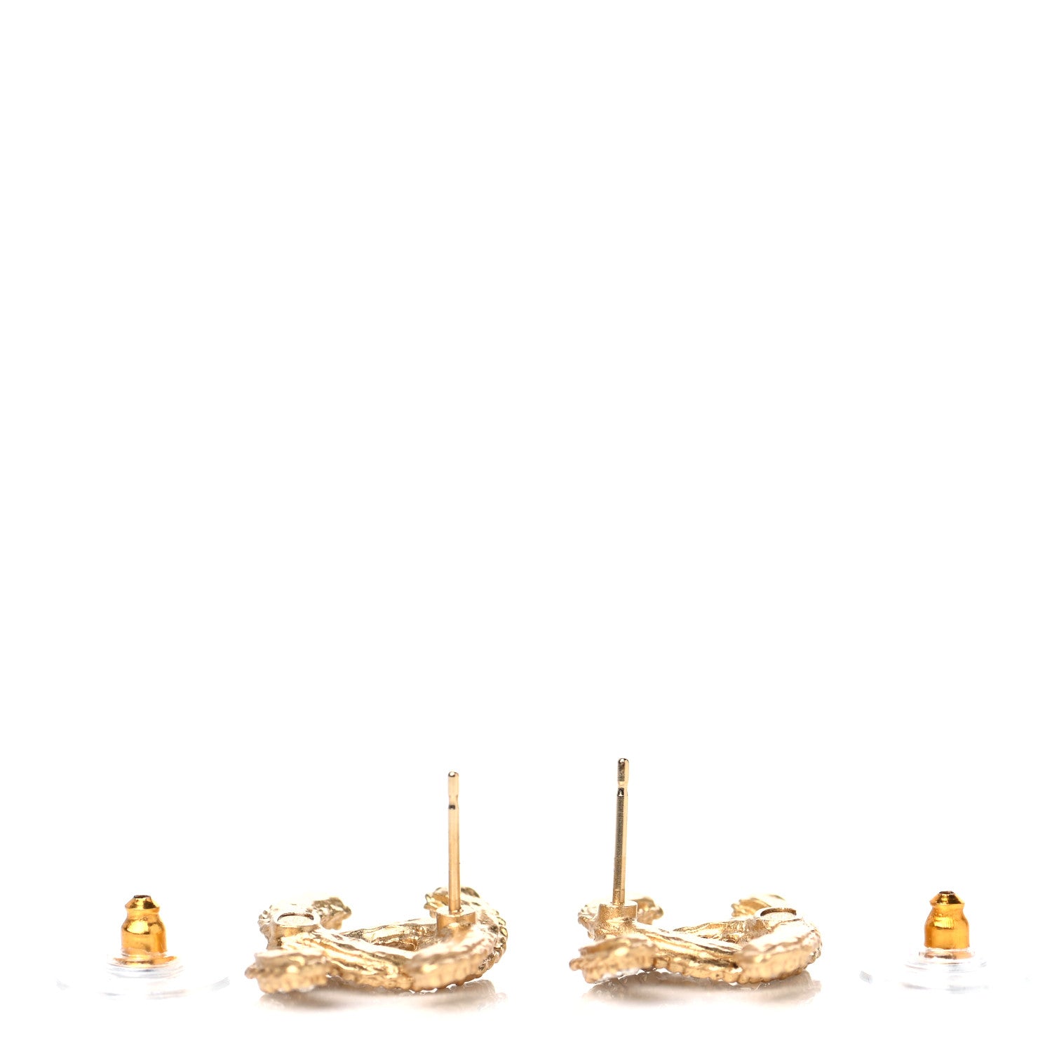 Chanel Crystal 90&rsquo;s Icon CC Stud Earrings Gold 4 of 4