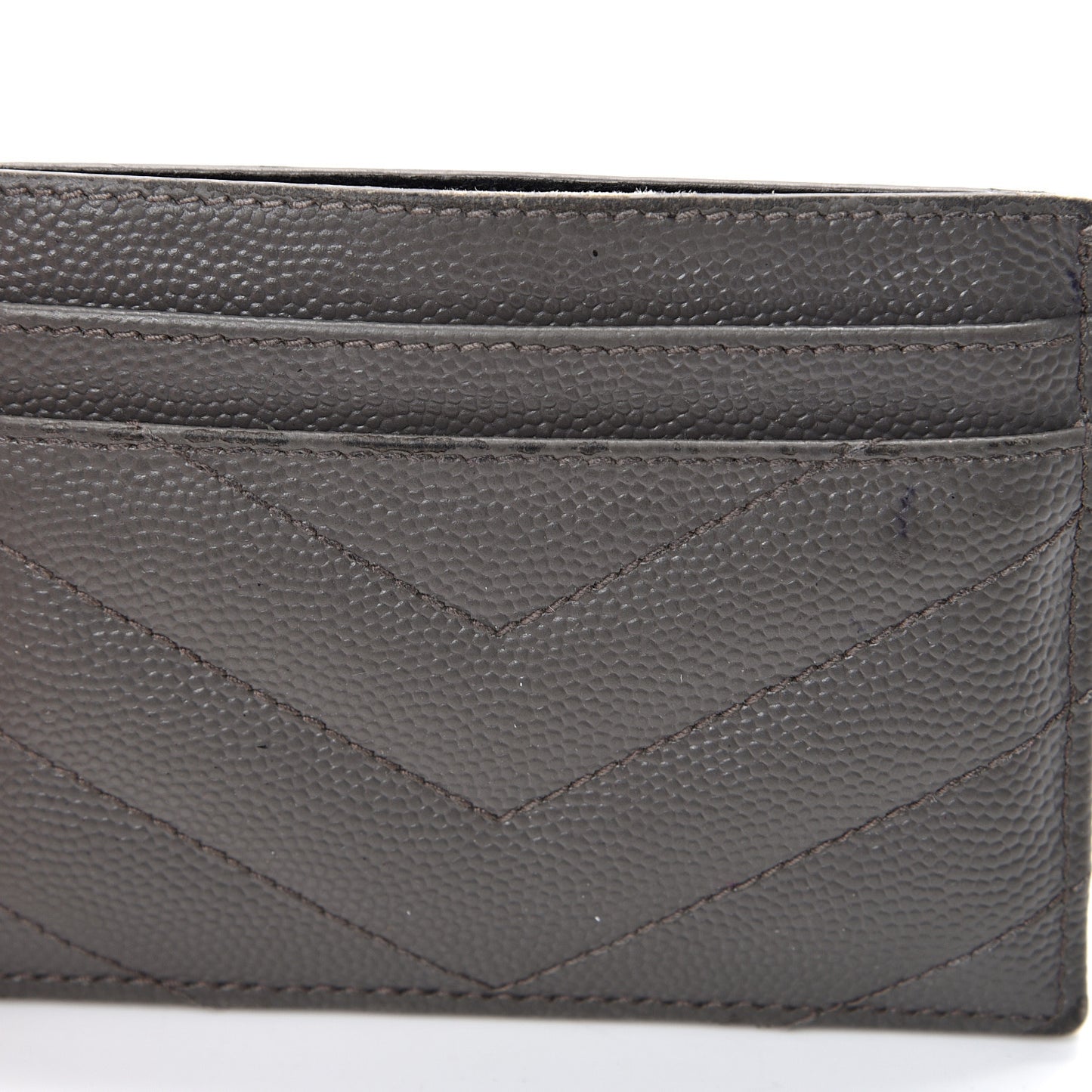 Grain De Poudre Matelasse Chevron Monogram Card Case Coal
