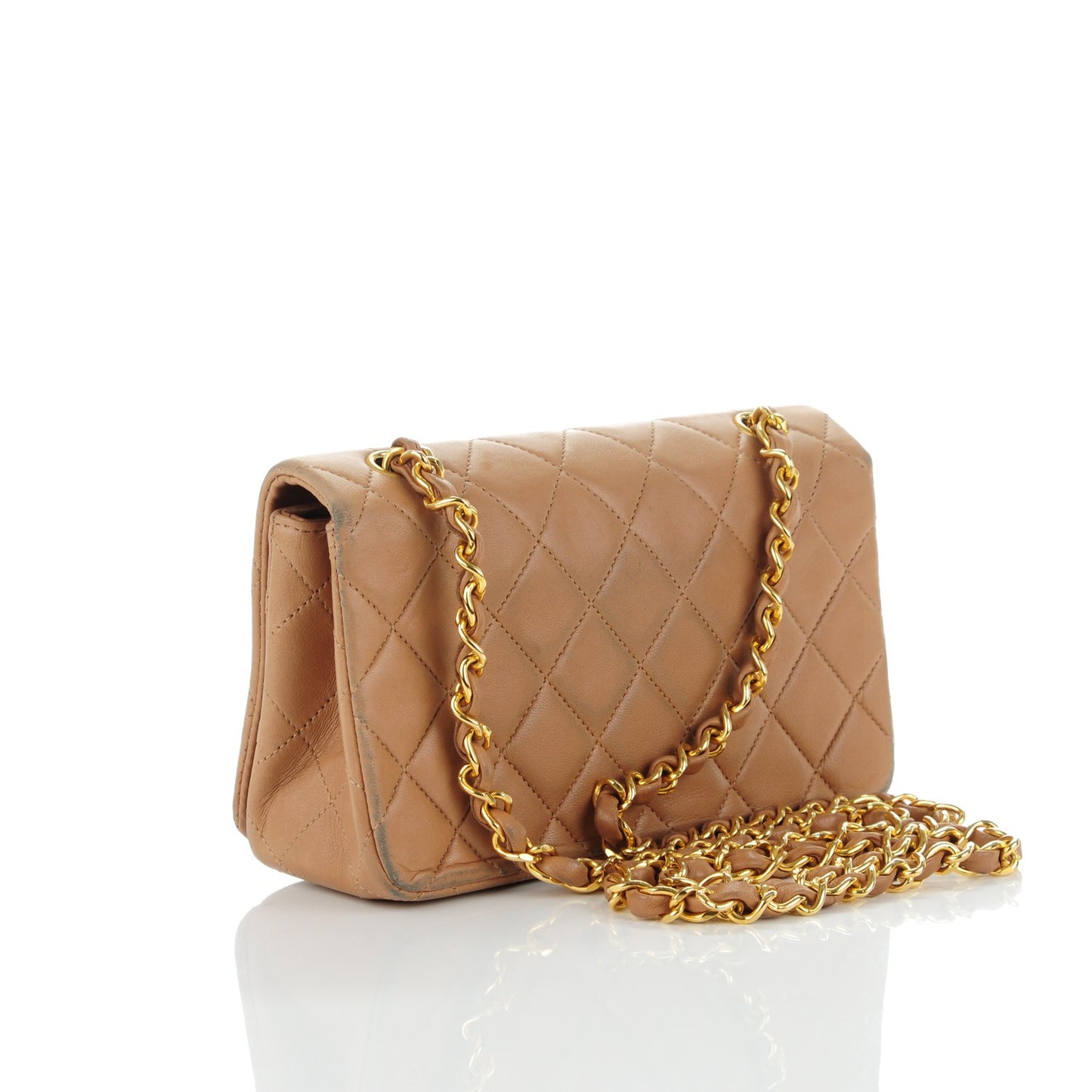Lambskin Quilted Mini Flap Beige