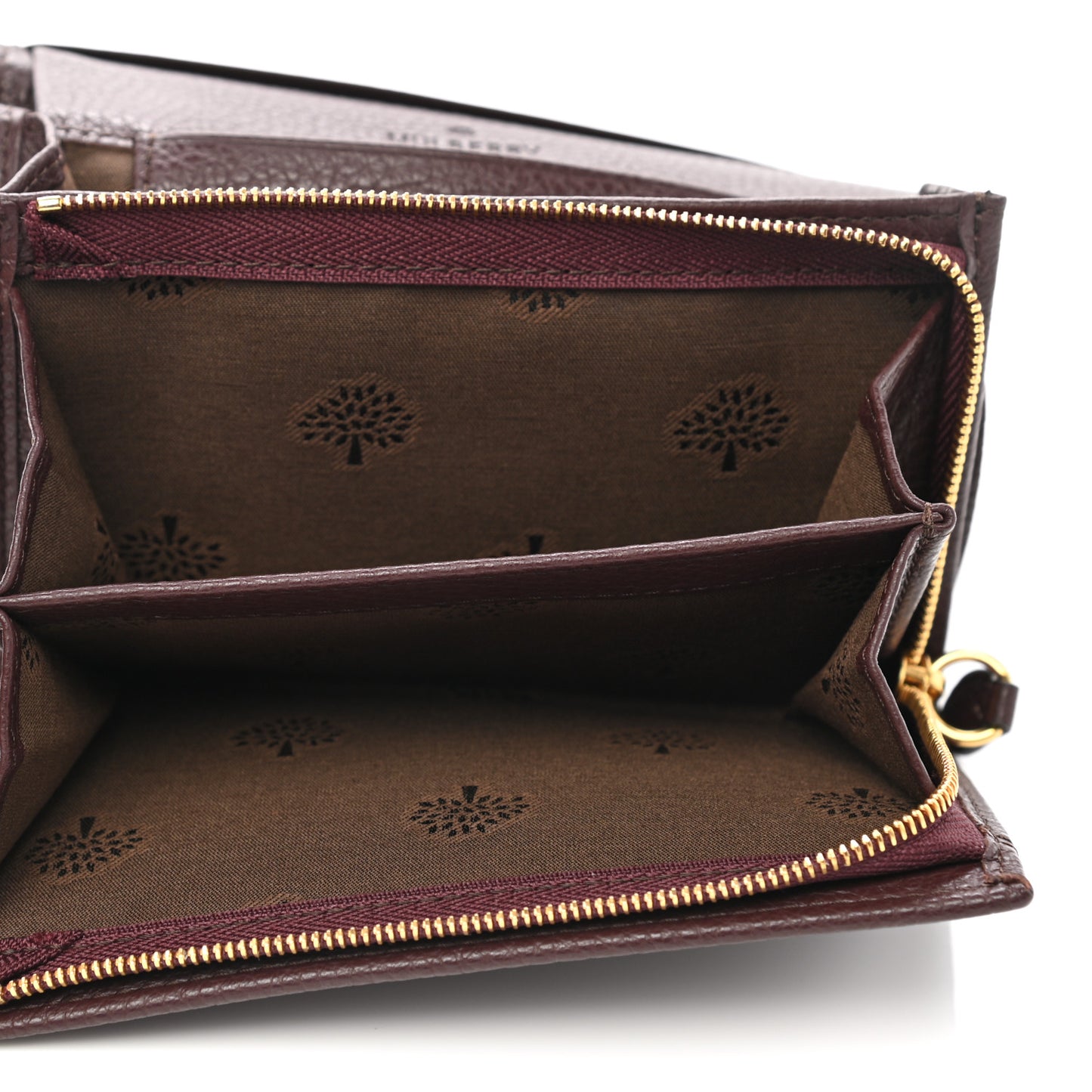 Small Classic Grain Medium Plaque French Purse Wallet Oxblood