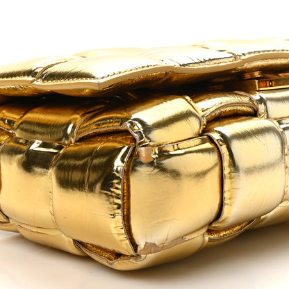Bottega Veneta Mirror Lambskin Maxi Intreccio Padded Cassette Crossbody Bag Gold 8 of 10
