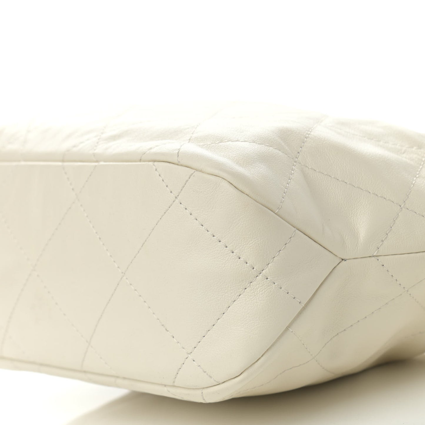 Calfskin Quilted Daily Hobo White
