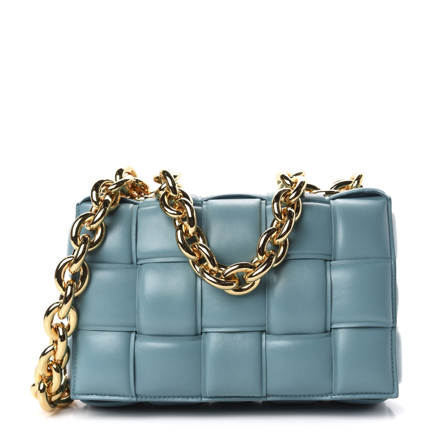 Bottega Veneta Lambskin Maxi Intreccio Padded Chain Cassette Crossbody Bag Mallard 1 of 10