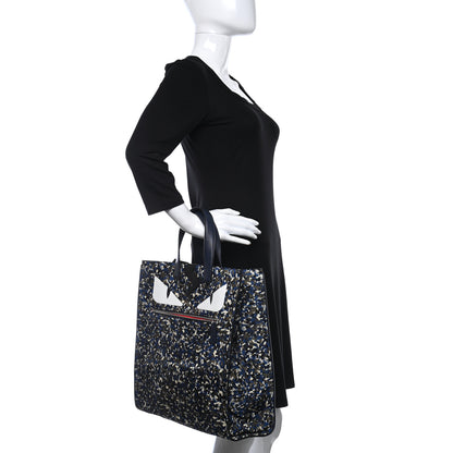 Fendi Nylon Vitello Elite Flamingo Granite Lightning Monster Eyes Vertical Tote Military Lavagna Multicolor 2 of 11