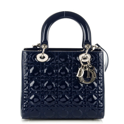 Christian Dior Patent Cannage Medium Lady Dior Navy Blue 1 of 7